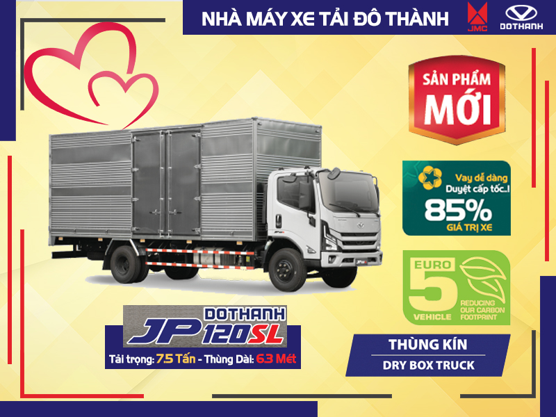 Xe Tai Do Thanh IP120SL Thung kin Xe Tải Đô Thành JP120SL Thùng Kín - 7.5 Tấn