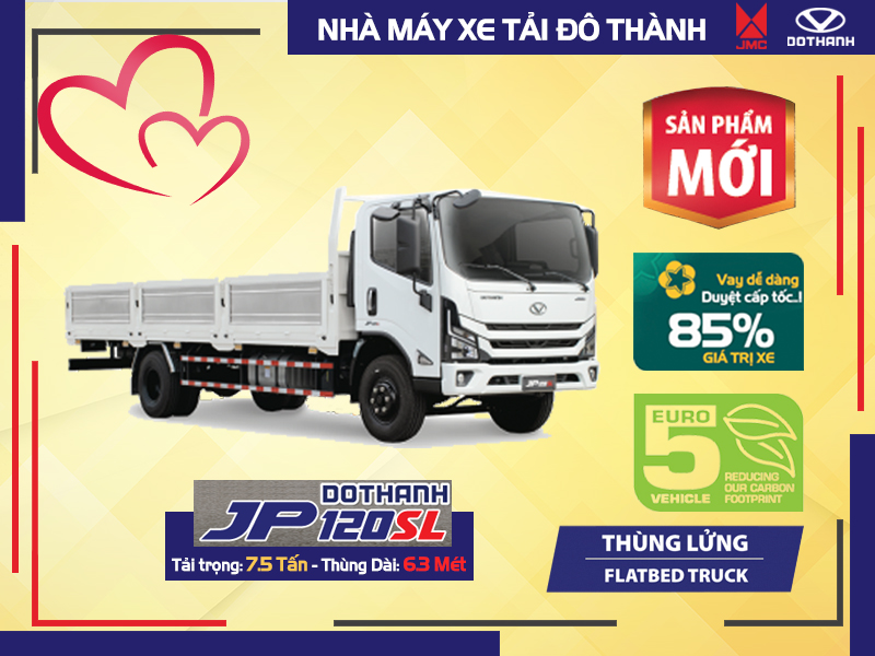 Xe Tai Do Thanh IP120SL Thung lung Xe Tải Đô Thành JP120SL Thùng Lửng - 7.5 Tấn