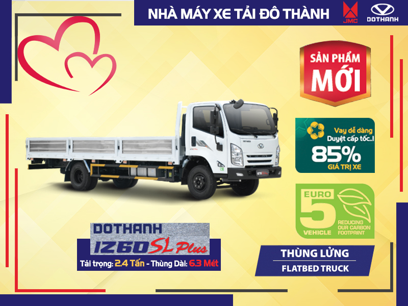 Xe Tai Do Thanh IZ60SL Thung lung Xe Tải Đô Thành IZ60SL Thùng Lửng - 2.4 Tấn