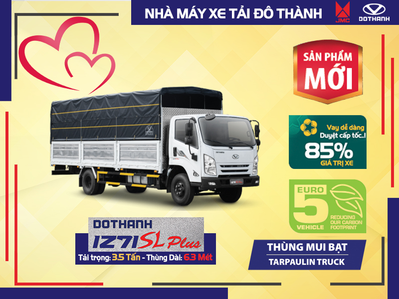 xe tai do thanh iz71sl thung bat Xe Tải Đô Thành IZ71SL Thùng Bạt - 3.5 Tấn