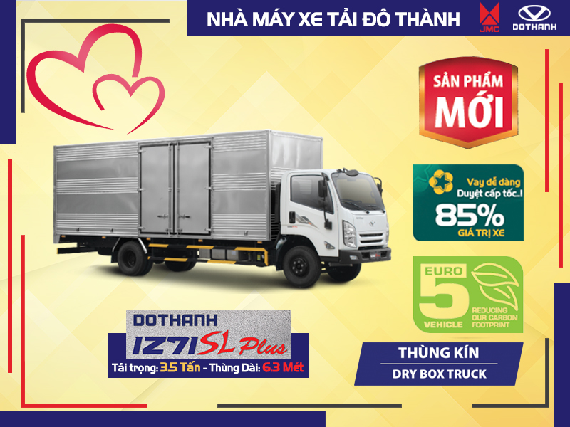 Xe Tải Đô Thành IZ71SL Thùng Kín - 3.5 Tấn 1 Xe Tải Đô Thành IZ71SL Thùng Kín - 3.5 Tấn xe tai do thanh iz71sl thung kin Xe Tải Đô Thành IZ71SL Thùng Kín - 3.5 Tấn